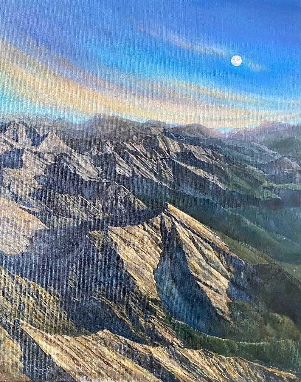 Moonrise Over Mountains